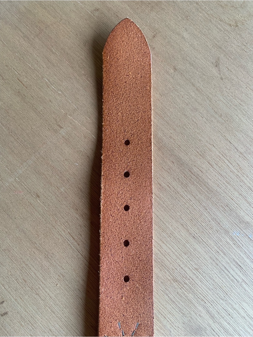 Linea Pelle Tan Leather Studded Belt with Brass Accents Size Small - Picture 6 of 9